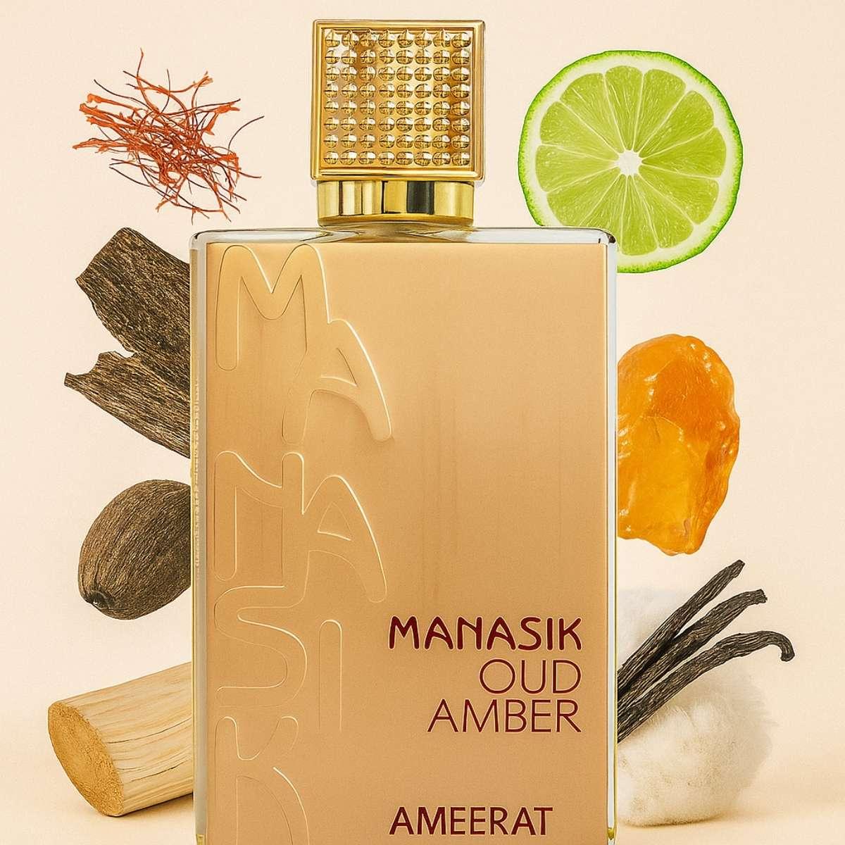 Manasik Oud Amber Ameerat 100ml Unisex Arabic Perfume EDP Original Boxed